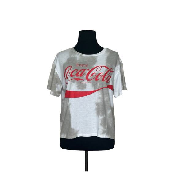 Coca Cola white tan tie dye Logo short sleeves tee size large - Picture 8 of 9